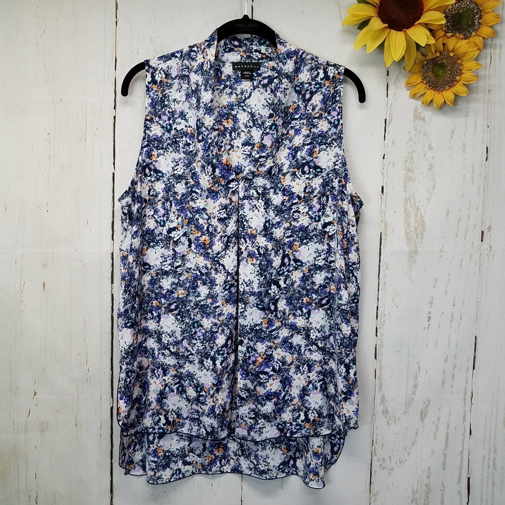 Metaphor floral print sz. L white/purple